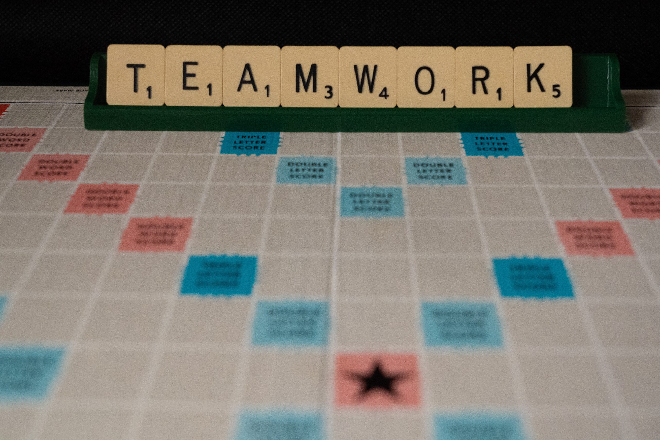 Scrabble avec le mot Teamwork