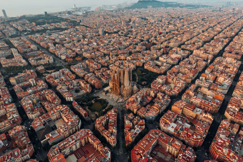 Vue aérienne de Barcelone